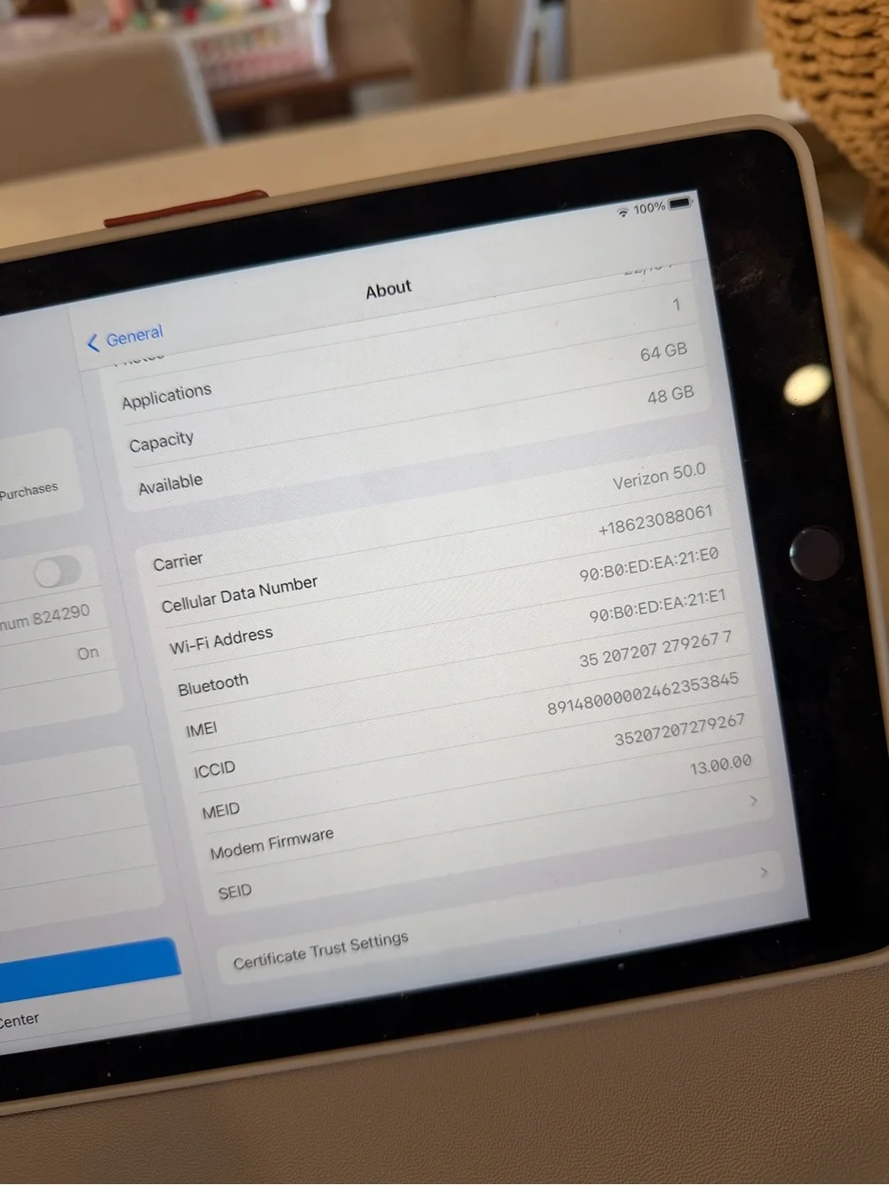 APPLE iPad Air 2 - Wi-Fi + Cellular - 64 GB - VERIZON SIM - Model MH2M2LL/A